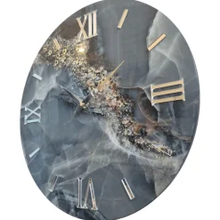 Orologi Da Parete Moderni-Selezionato da Mazzolaluce Grande orologio da parete 100cm blu effetto marmo moderno