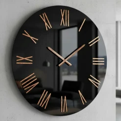 Orologi Da Parete Moderni-Selezionato da Mazzolaluce Grande orologio da parete 100cm effetto specchio numeri foglia rame