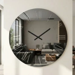 Orologi Da Parete Moderni-Selezionato da Mazzolaluce Grande orologio da parete 100cm in vetro fume rotondo numeri romani