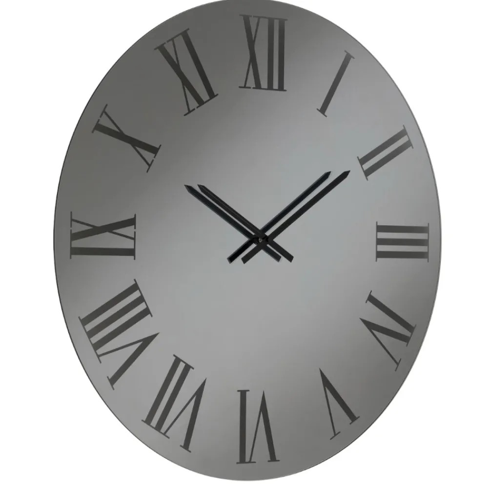 Orologi Da Parete Moderni-Selezionato da Mazzolaluce Grande orologio da parete 100cm in vetro fume rotondo numeri romani