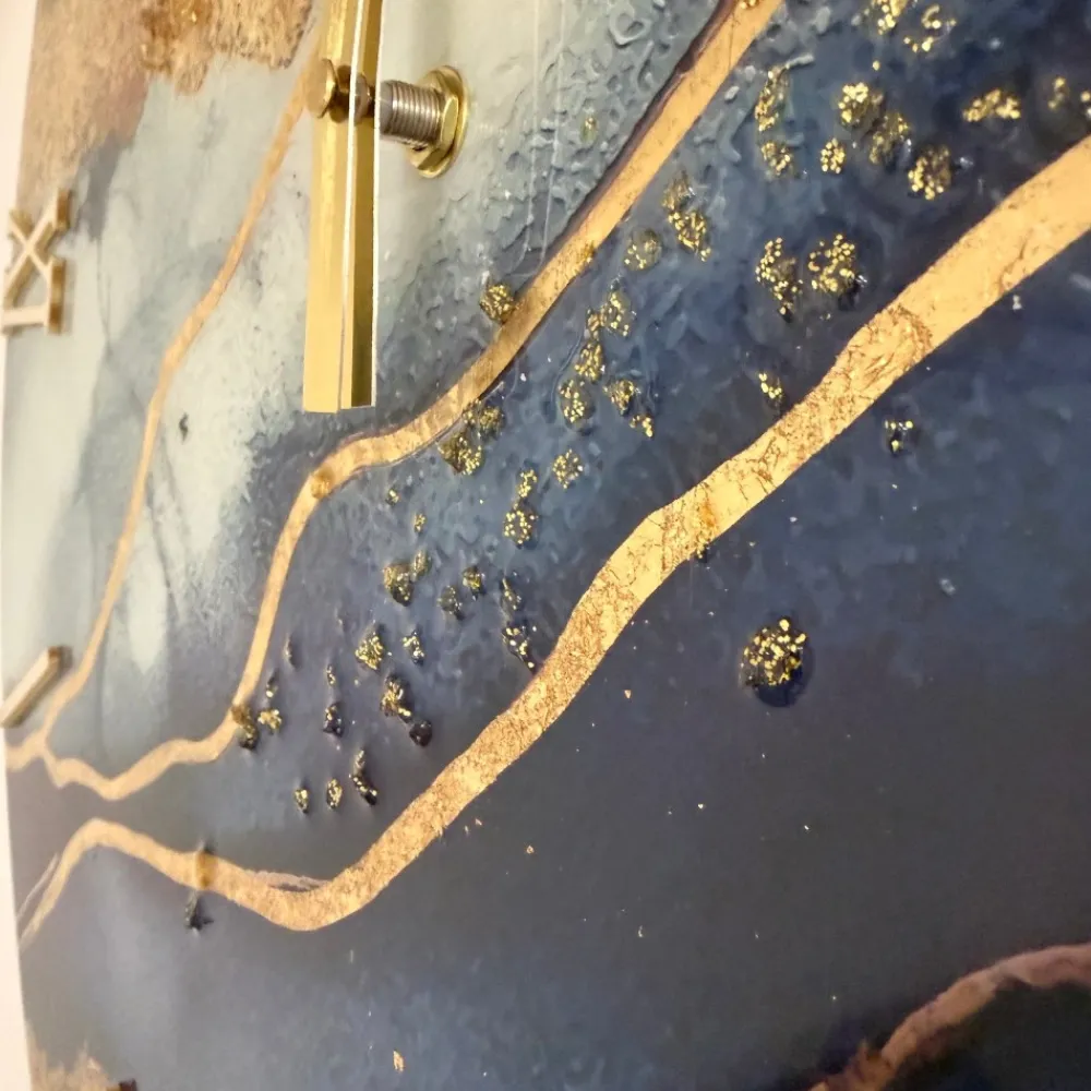 Orologi Da Parete Moderni-Selezionato da Mazzolaluce Grande orologio da parete 80cm mediterraneo blu oro rotondo