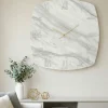 Orologi Da Parete Moderni-Selezionato da Mazzolaluce Grande orologio da parete 90cm resina bianco grigio effetto marmo