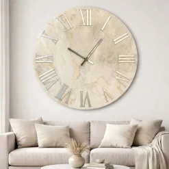 Orologi Da Parete Moderni-Selezionato da Mazzolaluce Grande orologio da parete 100cm rotondo carta da parati argento