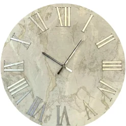 Orologi Da Parete Moderni-Selezionato da Mazzolaluce Grande orologio da parete 100cm rotondo carta da parati argento