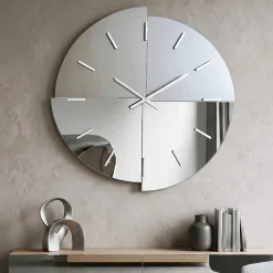 Orologi Da Parete Moderni-Selezionato da Mazzolaluce Grande orologio da parete 100 cm specchio fume lucido e satinato design moderno
