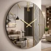 Orologi Da Parete Moderni-Selezionato da Mazzolaluce Grande orologio da parete 80cm tondo resina specchiato bronzo