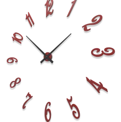 Orologi Da Parete Moderni-Selezionato da Mazzolaluce Grande orologio da parete componibile 130cm legno rubino numeri adesivi