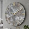 Orologi Da Parete Moderni-Selezionato da Mazzolaluce Grande orologio da parete design particolare effetto marmo rotondo 100cm