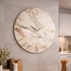 Orologi Da Parete Moderni-Selezionato da Mazzolaluce Grande orologio da parete effetto marmo dettagli oro rotondo 80cm