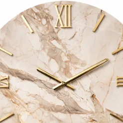Orologi Da Parete Moderni-Selezionato da Mazzolaluce Grande orologio da parete effetto marmo dettagli oro rotondo 80cm