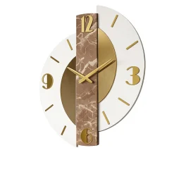 Orologi Da Parete Moderni-Selezionato da Mazzolaluce Grande orologio da parete moderno effetto marmorizzato dettagli foglia oro