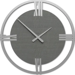 Orologi Da Parete Moderni-Selezionato da Mazzolaluce Grande orologio da parete moderno radica grigia