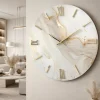 Orologi Da Parete Moderni-Selezionato da Mazzolaluce Grande orologio da parete moderno rotondo effetto marmo foglia oro 80cm