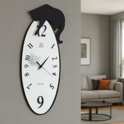Orologi Da Parete Moderni-Selezionato da Mazzolaluce Grande orologio da parete nero ovale quadrante vetro