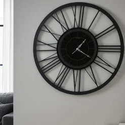 Orologi Da Parete Moderni-Selezionato da Mazzolaluce Grande orologio da parete rotondo numeri romani nero