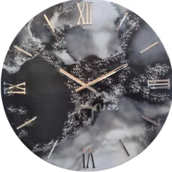 Orologi Da Parete Moderni-Selezionato da Mazzolaluce Grande orologio da parete smoke 80cm nero bianco per salotto