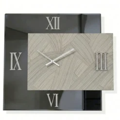 Orologi Da Parete Moderni-Selezionato da Mazzolaluce Grande orologio da parete 100x115cm specchio fume carta da parati