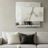 Orologi Da Parete Moderni-Selezionato da Mazzolaluce Grande orologio da parete 100x110 vetro specchio effetto marmo