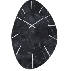 Orologi Da Parete Moderni-Selezionato da Mazzolaluce Grande orologio design in resina marmo nero 72x110 per soggiorno