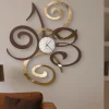 Orologi Da Parete Moderni-Selezionato da Mazzolaluce Grande orologio design originale da parete bronzo foglia oro