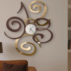 Orologi Da Parete Moderni-Selezionato da Mazzolaluce Grande orologio design originale da parete bronzo foglia oro