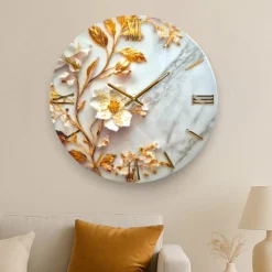 Orologi Da Parete Moderni-Selezionato da Mazzolaluce Grande orologio floreale 80cm da parete moderno per salotto