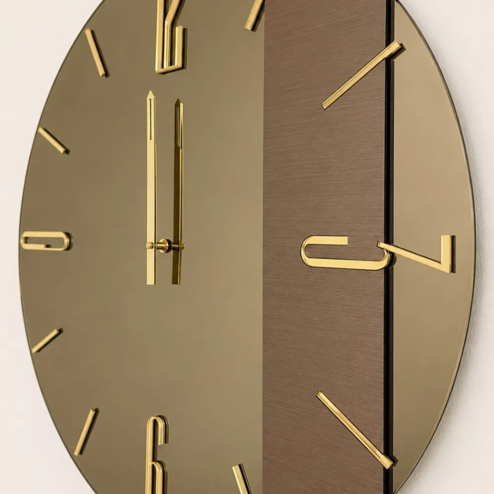 Orologi Da Parete Moderni-Selezionato da Mazzolaluce Grande orologio mantra 80cm vetro bronzo da parete design moderno