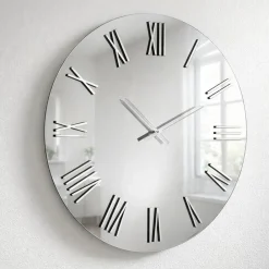 Orologi Da Parete Moderni-Selezionato da Mazzolaluce Grande orologio moderno rotondo 100cm effetto specchio numeri romani