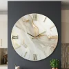 Orologi Da Parete Moderni-Selezionato da Mazzolaluce Grande orologio moderno rotondo 100cm effetto marmo dettagli foglia oro