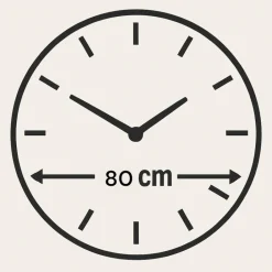 Orologi Da Parete Moderni-Selezionato da Mazzolaluce Grande orologio nero a parete rotondo minimalista 80cm