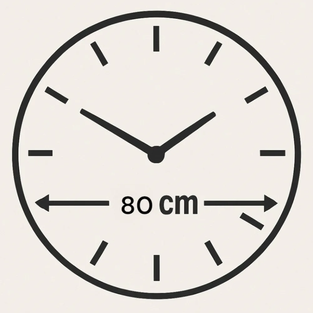 Orologi Da Parete Moderni-Selezionato da Mazzolaluce Grande orologio nero a parete rotondo minimalista 80cm