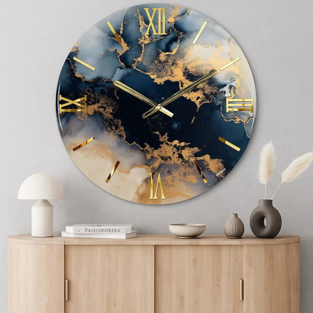 Orologi Da Parete Moderni-Selezionato da Mazzolaluce Grande orologio onde 100cm da parete multicolor in resina