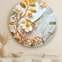 Orologi Da Parete Moderni-Selezionato da Mazzolaluce Grande orologio per parete 100cm floreale moderno per soggiorno