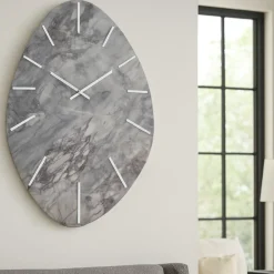 Orologi Da Parete Moderni-Selezionato da Mazzolaluce Grande orologio per parete 110x72 resina effetto marmorizzato grigio