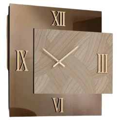 Orologi Da Parete Moderni-Selezionato da Mazzolaluce Grande orologio per soggiorno 100x115 specchio bronzo carta da parati