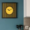 Orologi Da Parete Moderni-Selezionato da Mazzolaluce Grande orologio quadrato da parete design moderno nero e giallo