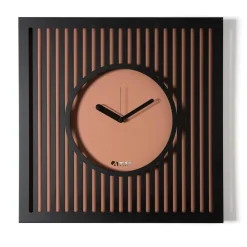 Orologi Da Parete Moderni-Selezionato da Mazzolaluce Grande orologio quadrato da parete nero e mousse 50x50