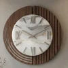 Orologi Da Parete Moderni-Selezionato da Mazzolaluce Grande orologio rotondo a muro design moderno effetto marmorizzato 70cm