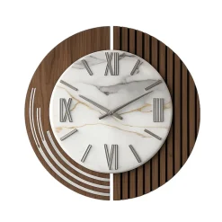 Orologi Da Parete Moderni-Selezionato da Mazzolaluce Grande orologio rotondo a muro design moderno effetto marmorizzato 70cm