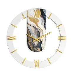 Orologi Da Parete Moderni-Selezionato da Mazzolaluce Grande orologio rotondo a muro resina effetto marmo 70cm