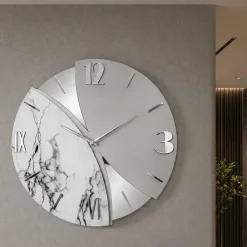 Orologi Da Parete Moderni-Selezionato da Mazzolaluce Grande orologio rotondo a parete design farfalla effetto marmo 70cm