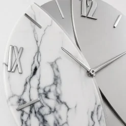 Orologi Da Parete Moderni-Selezionato da Mazzolaluce Grande orologio rotondo a parete design farfalla effetto marmo 70cm