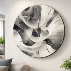 Orologi Da Parete Moderni-Selezionato da Mazzolaluce Grande orologio rotondo 80cm da parete in resina grigio nero