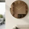 Orologi Da Parete Moderni-Selezionato da Mazzolaluce Grande orologio rotondo 100cm specchio bronzo numeri foglia oro