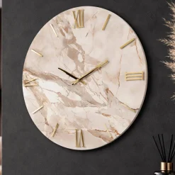 Orologi Da Parete Moderni-Selezionato da Mazzolaluce Grande orologio rotondo da parete effetto marmo 100cm