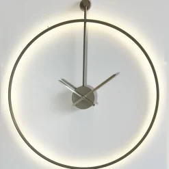 Orologi Da Parete Moderni-Selezionato da Mazzolaluce Grande orologio rotondo da parete retroilluminato tortora 80cm