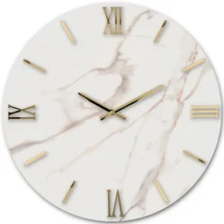 Orologi Da Parete Moderni-Selezionato da Mazzolaluce Grande orologio rotondo moderno effetto marmo chiaro per soggiorno