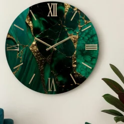 Orologi Da Parete Moderni-Selezionato da Mazzolaluce Grande orologio rubino 100cm da parete effetto marmo verde oro