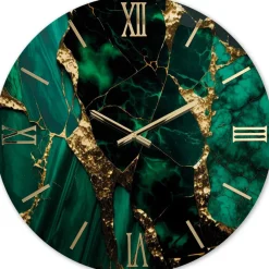 Orologi Da Parete Moderni-Selezionato da Mazzolaluce Grande orologio rubino 100cm da parete effetto marmo verde oro