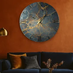 Orologi Da Parete Moderni-Selezionato da Mazzolaluce Grande orologio saturno per parete dimensione 100cm effetto marmo